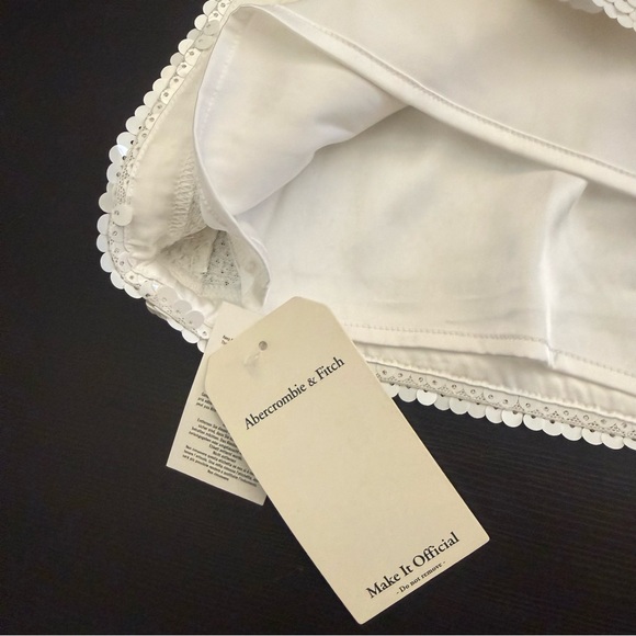 White Sequin Mini Dress Abercrombie & Fitch Size XXS - Picture 13 of 15